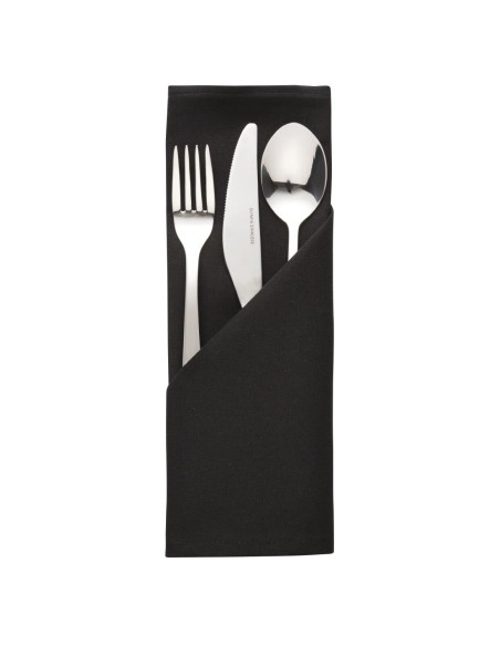Serviettes noires polyester Mitre Essentials - lot de 10