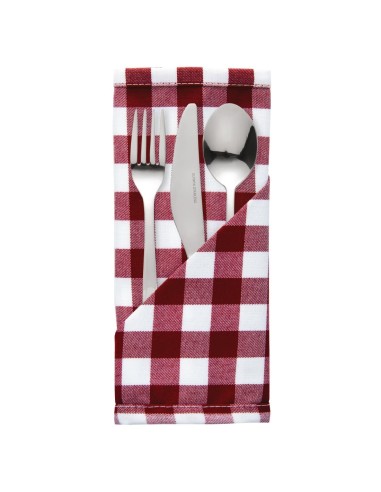 Serviettes à carreaux rouges Mitre Comfort - lot de 10