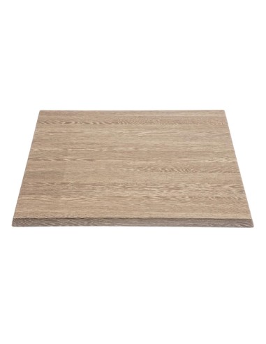 Plateau carré Bolero effet bois vieilli 700mm - Vente en ligne