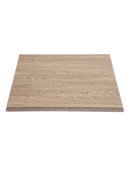 Plateau carré Bolero effet bois vieilli 700mm - Vente en ligne