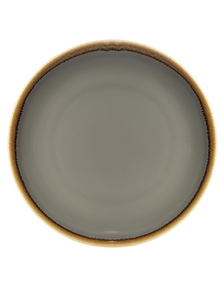 Assiettes plates Olympia Kiln gris 280 mm - lot de 4