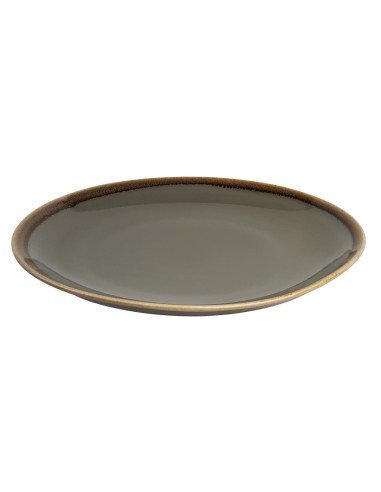 Assiettes plates Olympia Kiln gris 280 mm - lot de 4