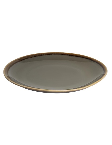 Assiettes plates Olympia Kiln gris 280 mm - lot de 4