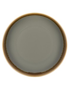 Assiettes plates rondes Olympia Kiln gris 230mm - lot de 6
