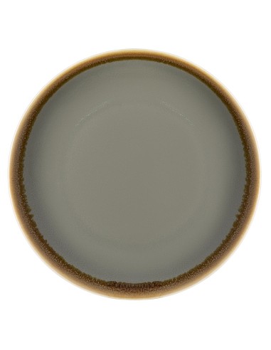 Assiettes plates rondes Olympia Kiln gris 230mm - lot de 6