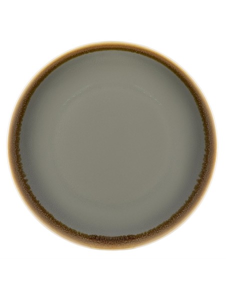 Assiettes plates rondes Olympia Kiln gris 230mm - lot de 6