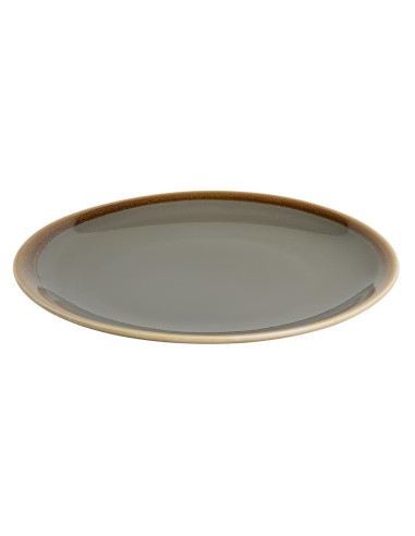 Assiettes plates rondes Olympia Kiln gris 230mm - lot de 6