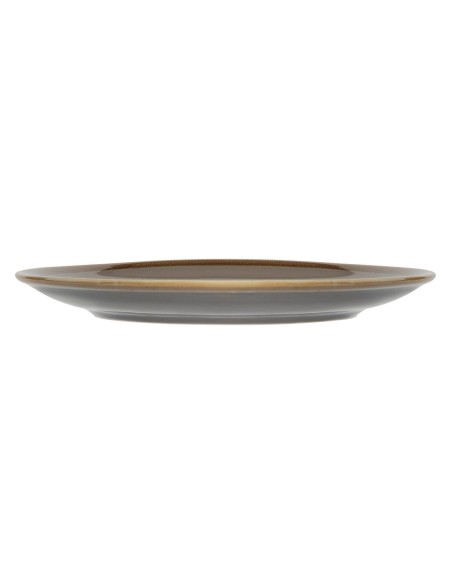 Assiettes plates rondes Olympia Kiln gris 230mm - lot de 6