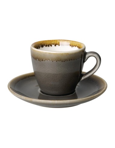 Soucoupe Espresso Olympia Kiln Grise 115mm - Lot de 6