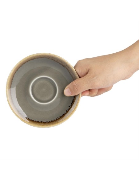 Soucoupe Espresso Olympia Kiln Grise 115mm - Lot de 6