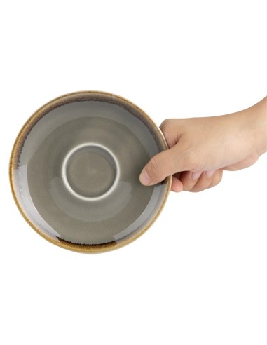 Soucoupe Espresso Olympia Kiln Grise 140mm - Lot de 6