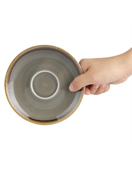 Soucoupe Espresso Olympia Kiln Grise 140mm - Lot de 6