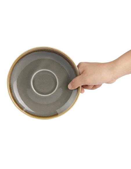 Soucoupe Olympia Kiln Grise 160mm - Lot de 6