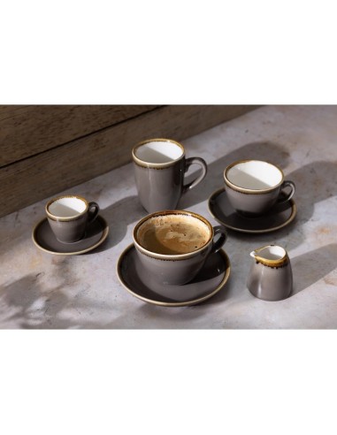 Soucoupe Espresso Olympia Kiln Grise 140mm - Lot de 6