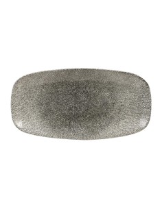 Assiettes oblongues Churchill Raku Quartz Black 355mm - Lot de 6