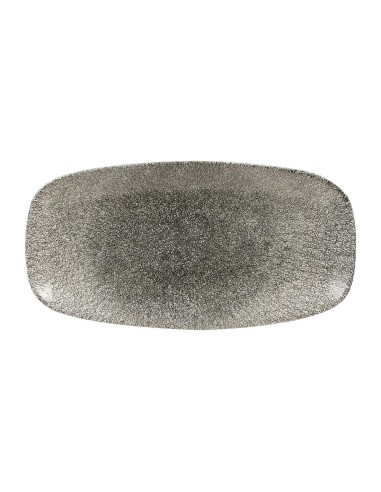 Assiettes oblongues Churchill Raku Quartz Black 355mm - Lot de 6