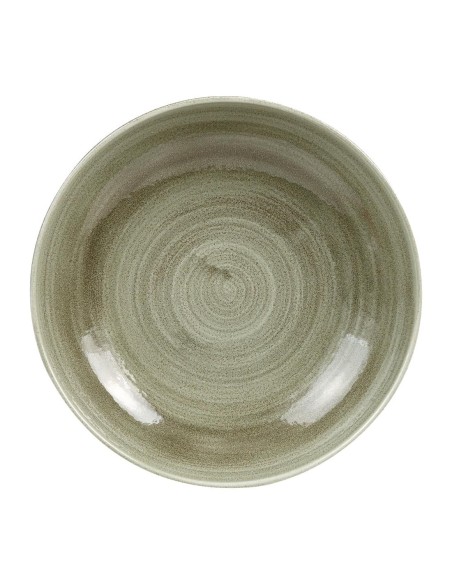 Assiettes coupes rondes Churchill Stonecast Vert 248mm - Lot de 12