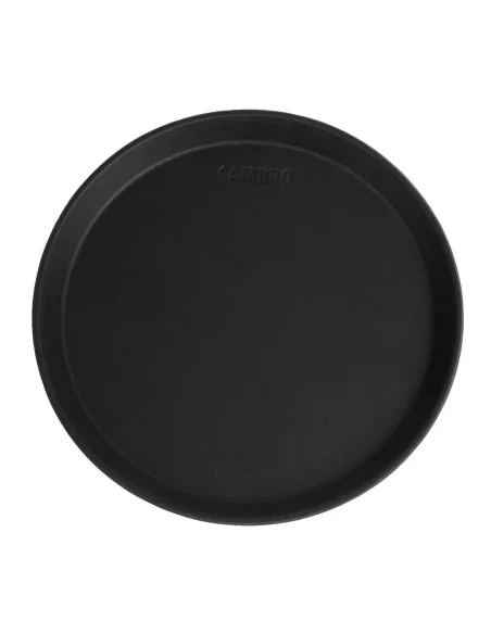 Plateau de service rond fibre de verre antidérapant Camtread Cambro noir 28 cm