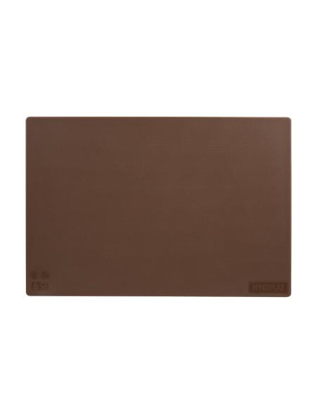Planche à découper antibactérienne Hygiplas marron 450x300x10 mm