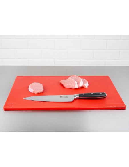 Planche à découper antibactérienne Hygiplas rouge 450x300 mm