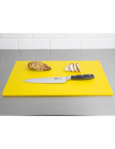 Planche à découper antibactérienne Hygiplas jaune 450x300 mm