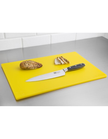 Planche à découper antibactérienne Hygiplas jaune 450x300 mm