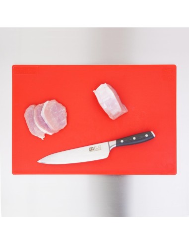Planche à découper antibactérienne Hygiplas rouge 450x300 mm