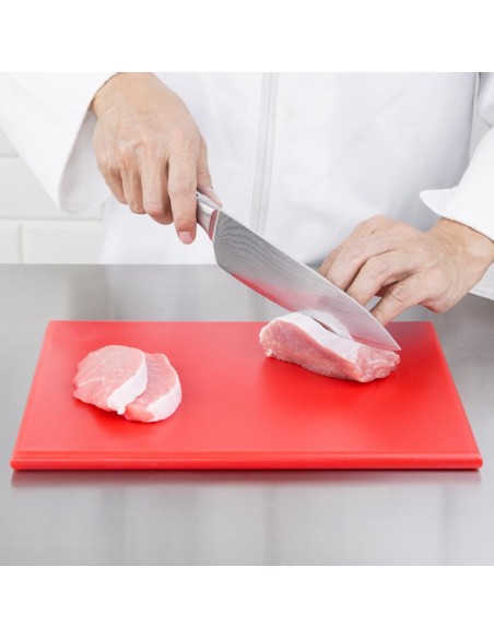 Petite planche à découper Hygiplas rouge HDPE 12 mm