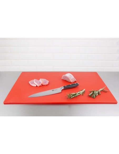 Grande planche à découper rouge Hygiplas 600x450 mm - PEBD