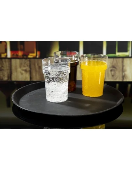 Plateau de service rond fibre de verre antidérapant Camtread Cambro noir 35,5 cm