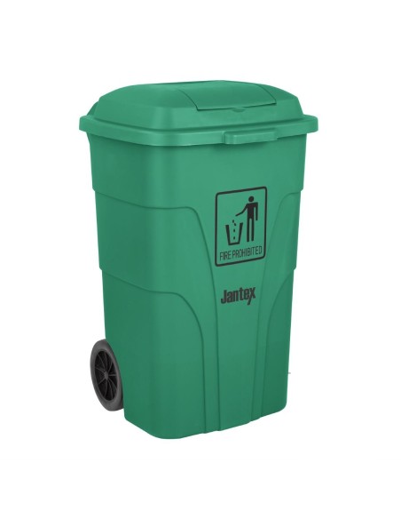 Poubelle à roulettes Jantex 120L verte avec pédale
