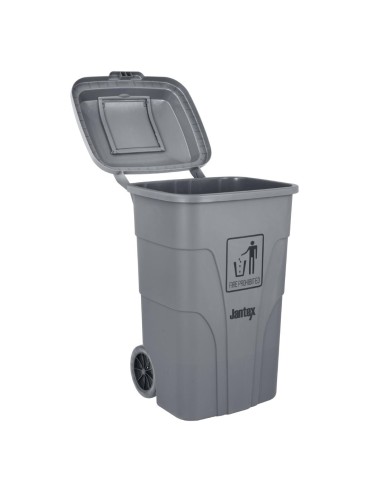 Poubelle à roulettes Jantex 120L grise - 2 couvercles