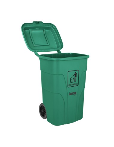 Poubelle à roulettes Jantex 120L verte avec pédale
