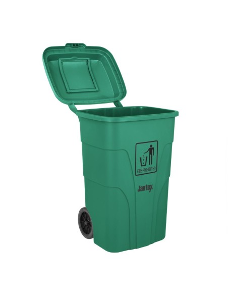 Poubelle à roulettes Jantex 120L verte avec pédale