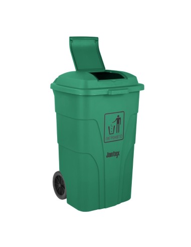 Poubelle à roulettes Jantex 120L verte avec pédale