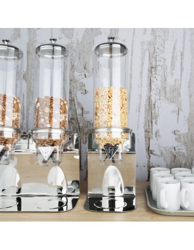 Distributeur de céréales Olympia simple 4L - Argent