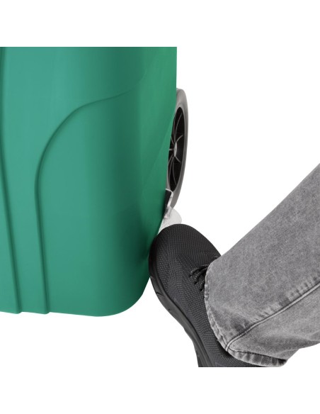 Poubelle à roulettes Jantex 120L verte avec pédale