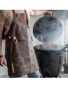 Tablier de cuisine Boska Mr. Smith gris - cuir avec poche