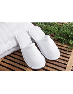 Chaussons blancs fermés Mitre Essentials - confort spa & hôtel