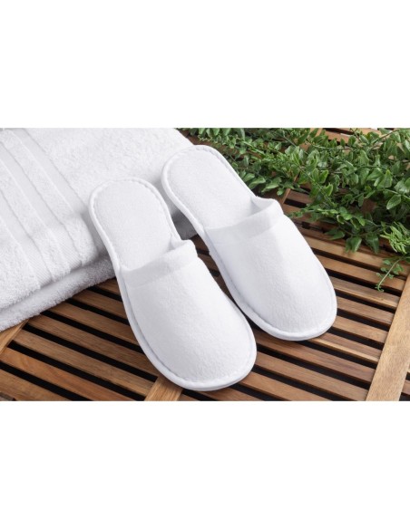 Chaussons blancs fermés Mitre Essentials - confort spa & hôtel