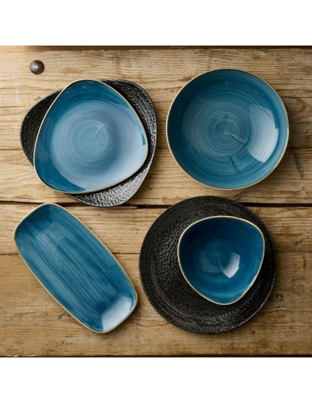 Assiettes Churchill Stonecast Java Blue 260mm - lot de 12