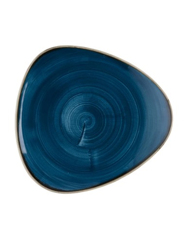 Assiettes triangulaires Churchill Stonecast Java Blue Lotus 228mm - lot de 12