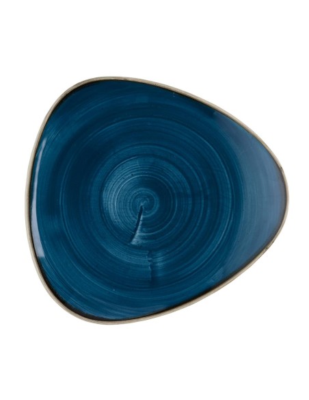 Assiettes triangulaires Churchill Stonecast Java Blue Lotus 228mm - lot de 12