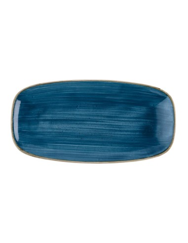 Assiettes oblongues Churchill Stonecast Java Blue - Lot de 12