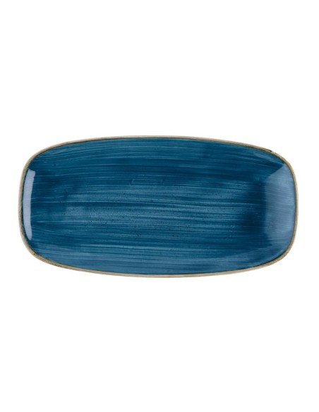 Assiettes oblongues Churchill Stonecast Java Blue - Lot de 12