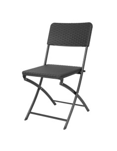 Chaises pliantes en rotin PE noires Bolero - lot de 2
