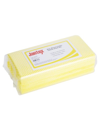 Chiffons non tissés Jantex jaunes - lot de 50