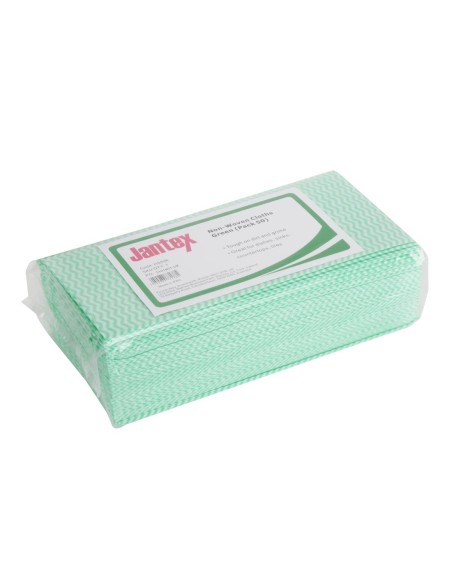 Chiffons non tissés Jantex verts - lot de 50