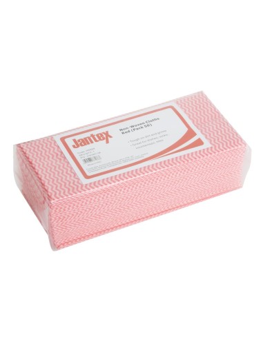 Chiffons non tissés Jantex rouges - Lot de 50