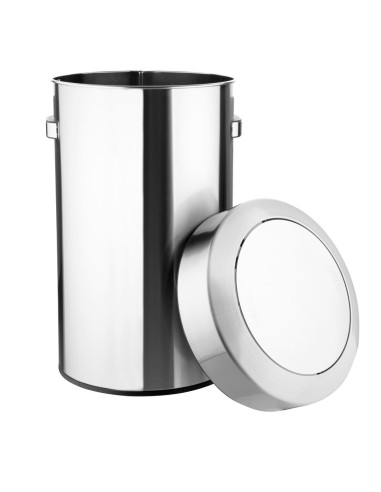 Poubelle Bolero 70L acier brossé à couvercle basculant